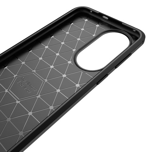 Børstet Carbon Fiber Texture TPU Cover Blødt telefoncover til Huawei P50 - Sort - Image 4
