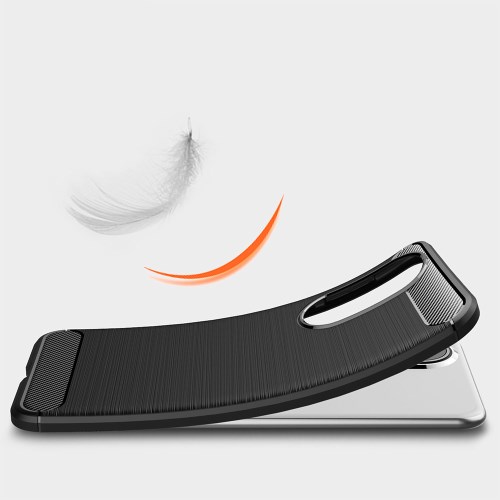 Børstet Carbon Fiber Texture TPU Cover Blødt telefoncover til Huawei P50 - Sort - Image 6